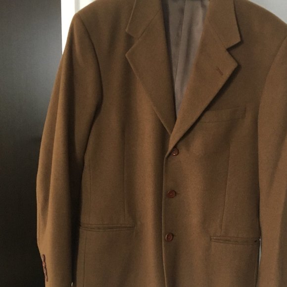 Vintage Perry Ellis Camel Hair Tan Sport Coat 40R - Picture 7 of 10